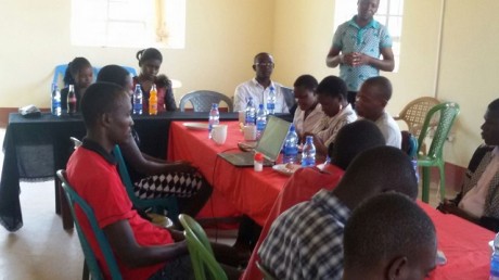 The Project Manager in Bungoma mentoring alumni during their holiday